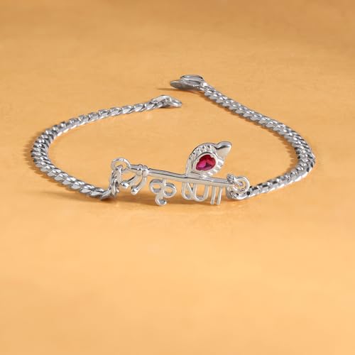 Image of GIVA 925 Lord Krishna Bracelet For Him, Adjustable | Studs to Gift Men & Boys| With Certificate of Authenticity and 925 Stamp | 6 Months Warranty