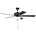 DESIGNERS FOUNTAIN Gallant Ceiling Fan with Lights, 52 Inch LED 3000K Indoor Outdoor 5-Blades Fan, Pull Chain, Matte Black, FP-GLT52B30-MB