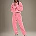Womens 2 Piece Outfits Lounge Sets Cropped Sweatshirt & Joggers Fashion Sweatshirt Sweat Set 2025 Fall Travel Trendy Clothes Pink