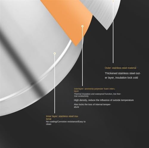 6L Stainless Steel Insulated Wine Barrel - Multi-Purpose Hot/Cold Beverage Dispenser, Ideal for Tea, Soup, Milk, Water & Food Storage, Durable & Versatile Churn,60l-Silver