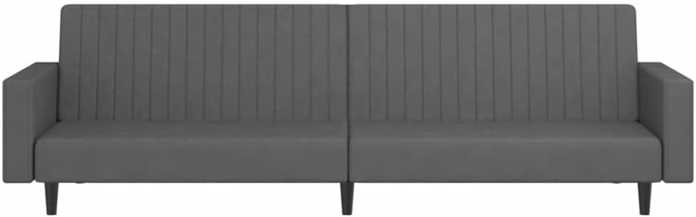 Sofa Bed Dark Grey Velvet (100% Polyester) Living Room Furniture