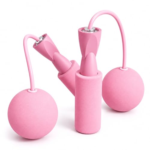 Image of Skipping Rope For Men & Women - Cordless Jump Rope With Cordless Ball - Tangle Free Skipping Rope With 360 Degree Ultra Smooth Bearing For Men, Women & Kids - Indoor Exercise (Pink, Model - 2)