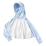 子供服 ラッシュガード キッズ UVカット 涼しい メッシュ ドライ 長袖 フード付き 子ども パーカー ジップアップ ラッシュガード ジュニア こども 超薄 通気 冷え防止 速乾 通気性 水着 羽織りカジュアル 軽量 遊び アウトドア 普段着(160,ライトブルー)