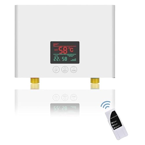 Termo Electrico, Calentador De Agua Eléctrico Sin Tanque De 3000 W Con Control Remoto Y Pantalla LED - De Control Automático - Función De Autoprueba De Fallas,Para cocina, baño, lavado.