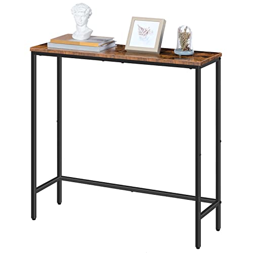 Console Industrielle 75x24 cm Bois Métal, HOOBRO