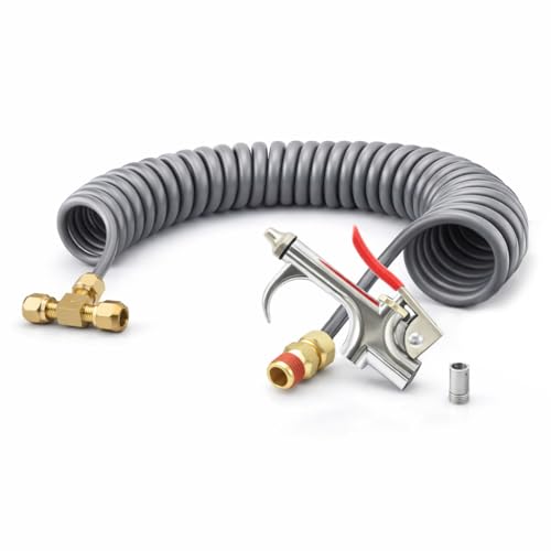 Plumero de aire resistente de latón DOT de 1/4 con manguera de bobina PA duradera 2