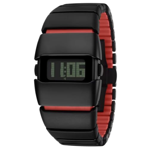 Image of ON TIME OCTUS Unisex Retro Digital Watch | Futuristic Link Strap | LED Display Wristwatch for Men, Women