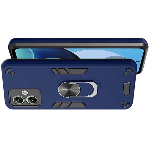 Image of Amazon Basics Kickstand Mobile Back Cover (360 Rotating Ring Holder) for Itel S24 4G (Blue)