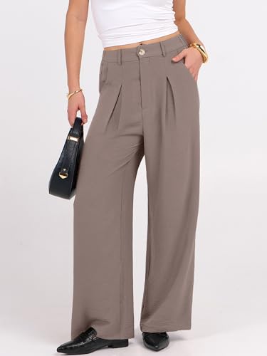 ANRABESS Women Wide Leg Dress Pants 2026 Summer High Waisted Business Casual Work Trousers Dressy Office Palazzo Pants Slacks Light Brown X-Large — view 5