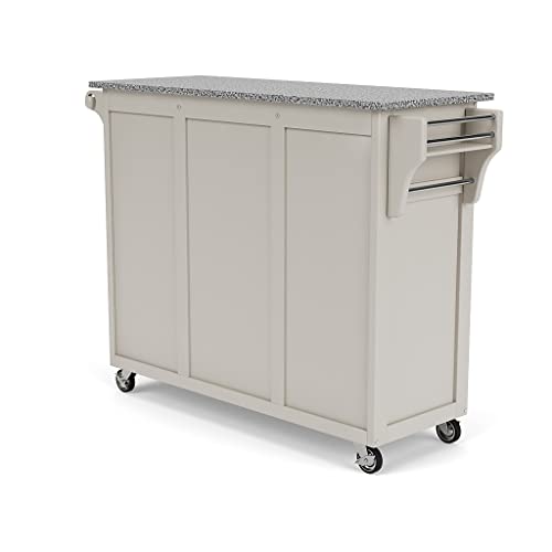 Create-A-Cart White 2 Door Cabinet Kitchen Cart With Salt And Pepper Granite Top By Home Styles #TOP7
