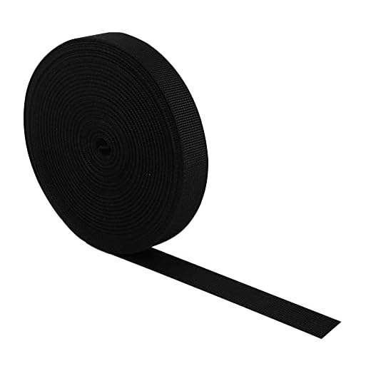 RETON 20mm Breite 10 Yards Schwarz Nylon Heavy Polypro Gurtband