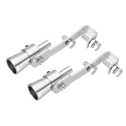 DEFANEX 2 Pcs Car Exhaust Whistle Sound Exhaust Muffler Pipe Whistle Silver