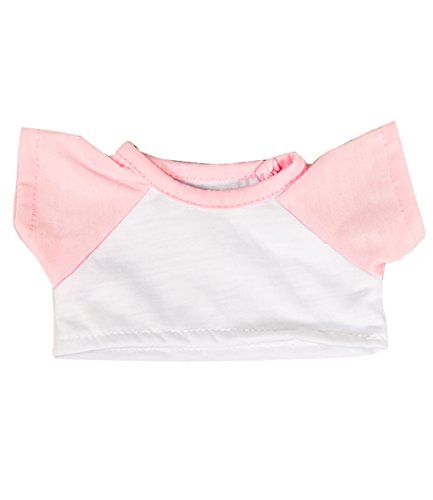 White Tee w/Light Pink Sleeve Fits Most 8