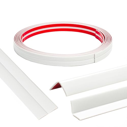 Miniatura 8 de Jsiwoth 3,1m Moldura Angular Pvc Flexible Autoadhesiva 90 180 , Protector De Esquinas Para Pared Interior Y Exterior, Perfil Decorativo Para Pared Y Techo Blanco, W:16mm