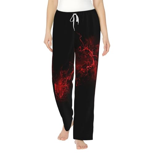 Pyjama femme doux rouge et noir idée cadeau vêtement intérieur hiver
