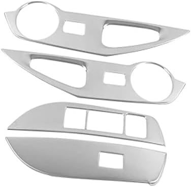 Stainless Door Armrest Panel Window Switch Lift Button Cover Trim Stickers for Toyota Corolla Cross XG10 2021-2023 2024 2025(Black)