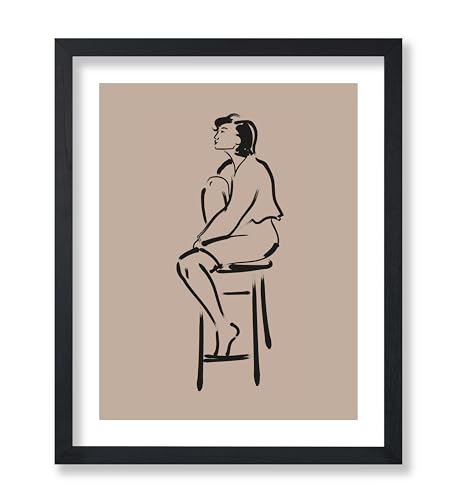 Monem Art Sitting Woman Poster - Retro Woman Portrait Print