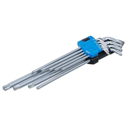 BGS 809 | Winkelschlüssel-Satz | kurz | T-Profil (für Torx) mit Bohrung T10 - T50 | 9-tlg. 5 BGS 9375 | Winkelschlüssel-Satz | extra lang + extra kurz | T-Profil (für Torx) T10 - T50 | 9-tlg.