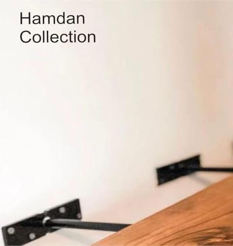 Image of Hamdan Collection Floating Shelves, 24 Inch Wall Shelf Set of 2, Rustic Wood Shelves for Wall Storage, Wall Mounted Wooden Display Shelf for Bathroom Bedroom (Brown 17, S3 17 Inch B)
