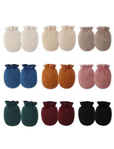 Image of ZURLEFY Cute Baby Mittens Newborn, No Scratch Baby Boy Mittens, Baby Girl Hat Gloves for Toddlers, Infant, Newborn