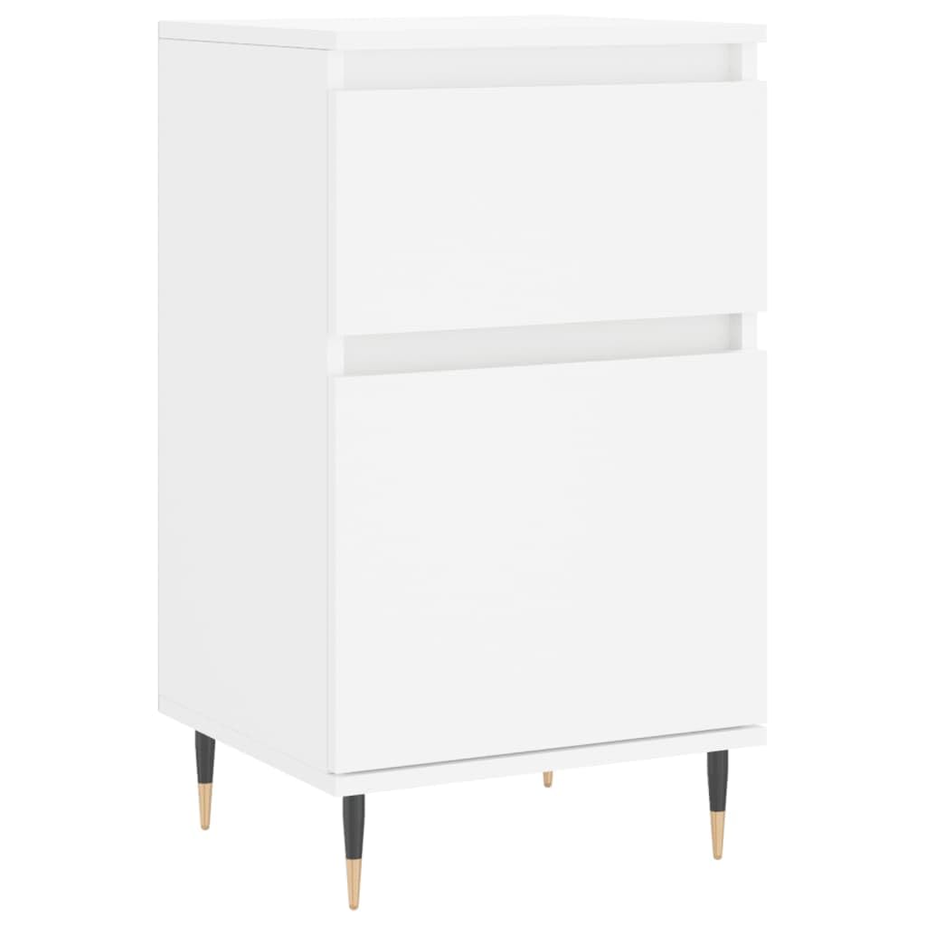Credenza Bianca 40x35x70 cm in Legno Multistrato e Ferro