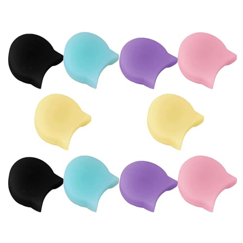 Ipetboom Almohadillas de Silicona para Pulgar Clarinete y Saxofón 10 Piezas Multicolor Rosa Violeta Negro Azul Claro Amarillo Limón Reposapulgar Antideslizante para Instrumentos de