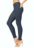Conceited Jeggings for Women with Pockets - High Waist - Tummy Control Shaping - Regular and Plus Size - Charcoal Grey - Small - Medium
