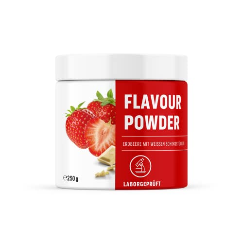 Geschmackspulver Erdbeere mit echten weißen Schokostücken zum verfeinern und zum backen geeignet | kalorienreduziertes Aroma | Flavour Powder Zero 250g | better protein Cover