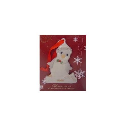 Lenox 2008 Merrily Yours Penguin Christmas Ornament #TOP24