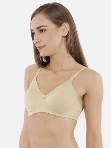 Image of Macrowoman W-Series Essential 24x7 Comfort Bra for Women in Cotton Poly Fabric, Seamless Wire-Free with Adjustable Straps
