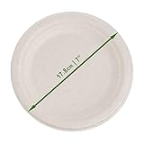 STACKABLES ~ 50 Pack Natural Colored Biodegradable Bagasse 7 inch Dinner Plates Eco Friendly Compostable Party Paper Plates ~ 17.8cm Round Disposable Sugercane Plates For Weddings Receptions & Parties - Image 4