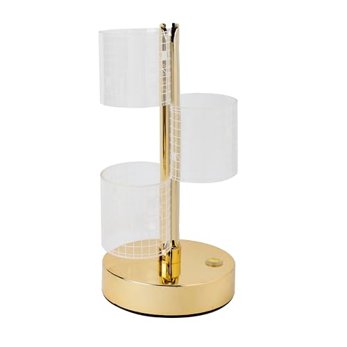 Image of Lexton 8 Inch Acrylic Column Touch Sensor LED Table Lamp with 3 Light Modes | Rechargeable Decorative Lamp for Bedroom, Living Room, Office & Home Decor