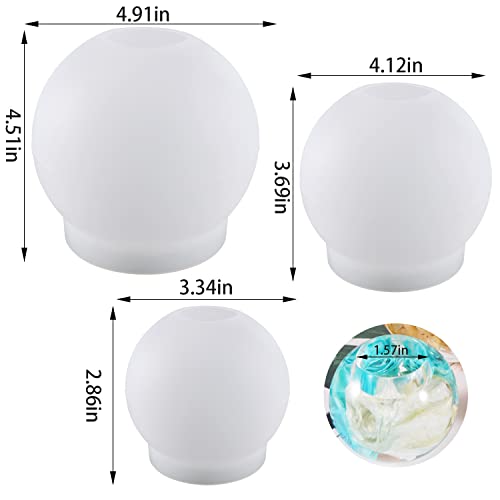 Luxwin Round Silicone Molds For Resin,Tealight Candles Holders Resin Mold,3D Sphere Shape Candlestick Silicone Molds For Diy Crafts Jewelry Box,Home Table Decoration #TOP1