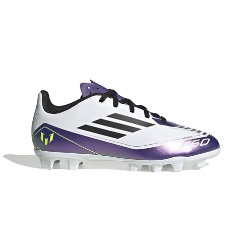 Adidas Unisex-Kid's F50 Club Messi Flexible Ground, White/Black/Unity Purple, 9K