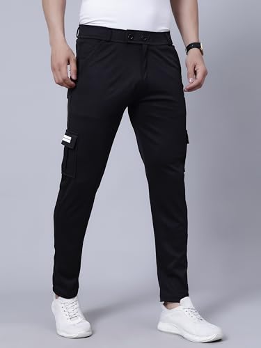 Image of Men's Casual Regular Fit Solid 2 Way Lycra Cargo for Men & Boys|Men's Cargo