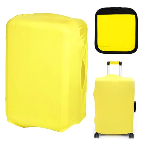 NHQ Funda de Viaje con Cubierta Elástica Spandex y Protección para Manilla de Equipaje, Maleta Mediana 22-24 Pulgadas (Amarillo)