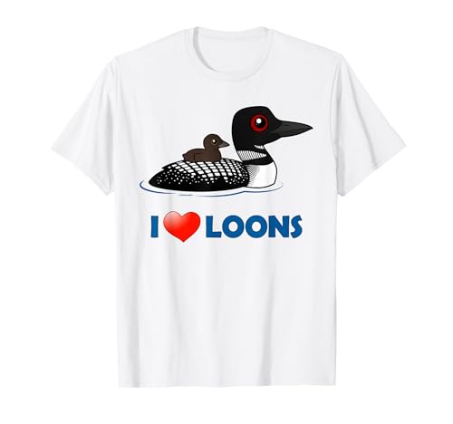 Cute I Love Loons Cartoon Birdorable T-Shirt