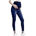 Maternity Jeans for Short Women Petite Maternity Jeans Stretch Comfy Skinny Denim Pants Pregnancy Over Belly Stretch Loose Fit with Pockets for Everyday Dark Blue