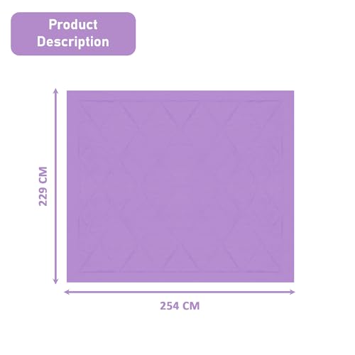 Image of Kuber Industries Premium 90x100 in (Extra Thick) Reversible Soft Blanket for Winter|300 GSM Comforter & Garam Kambal for Home | Quilted Razai /Double Bed Blankets for Winter | Lavender & Off-White