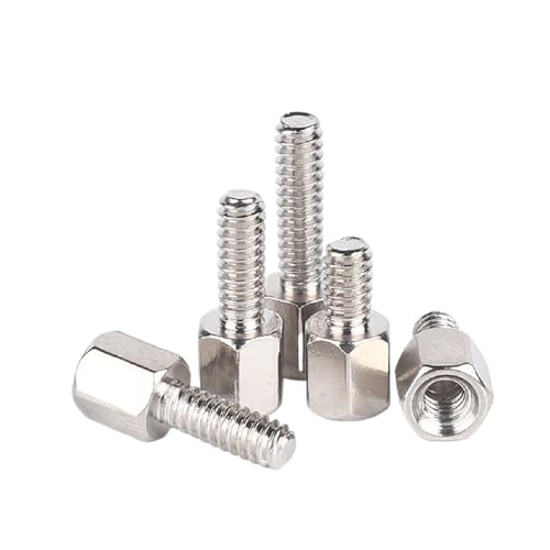 20 piezas 4-40 niquelado inglés conector VGA hexagonal de una sola cabeza DB adaptador de computadora perno prisionero DB9 placa base tornillo prisionero(Thread 10mm)