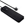 Amazon Basics 12-Outlet Surge Protector Power Strip, 4000 Joules, 8ft Extension Cord, Rectangle, for Home, Office, Gaming Room, Black