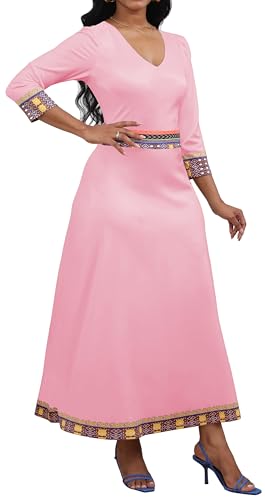 Image of VisiChenup African Print Dress for Women Casual Midi Dress