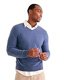 NAADAM Men's Original Cashmere V-Neck Sweater, Blue Horizon, XL