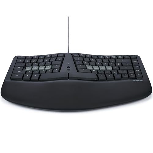 Image of KINESIS mWave Ergonomic Keyboard for PC (Black) | Mechanical Switches | Bluetooth & USB | Programmable | Backlit | Windows Modifiers & Hotkeys