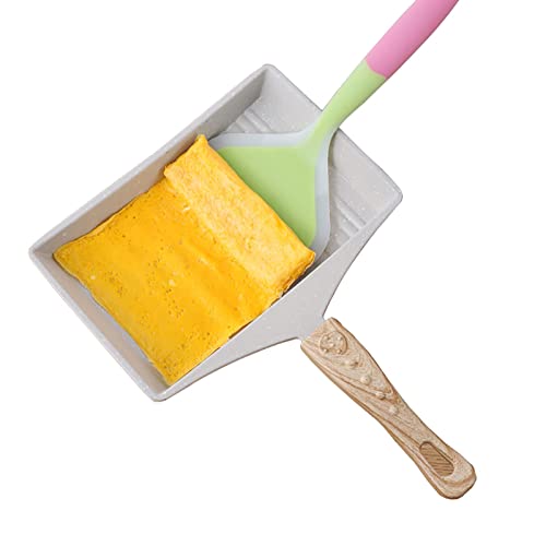 卵焼き 厚手卵焼き器 ドリス鍋 ミニオムレツパン 便利なテフロン加工パン 卵調理器 卵焼きフライパン 家庭用フライパン エッグロールパン テフロン加工パン 朝食パン フライパン ステーキパン (ホワイト)