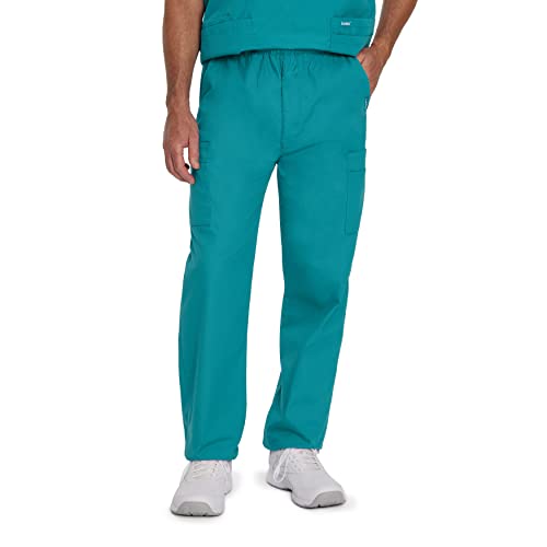 Landau Essentials Relaxed Fit 7-Pocket Elastic Cargo Scrub Pants for Men 8555