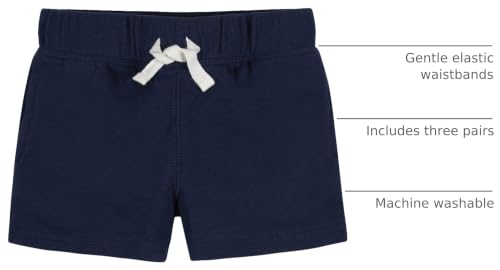 Image of Gerber Baby Boys' 3-Pack Pull-on Knit Shorts