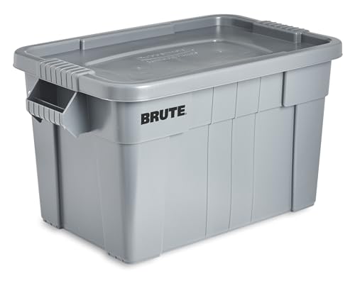 Rubbermaid Commercial Products BRUTE Tote 76L with Lid Grey FG9S3100GRAY - Image 2