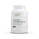 Vita World Grüntee Extrakt 500mg 120 Vegi Kapseln 225 mg EGCG je Kapsel 50% Polyphenole Grüner Tee Deutsche Apotheken Herstellung