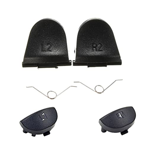 Ps4 Controller Replacement,PS4 Controller Replacement Parts L1 L2 R1 R2 Button 2 Springs Black PS4 Controller Replacement Accessories 6PCS Cover